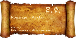 Rosinger Viktor névjegykártya